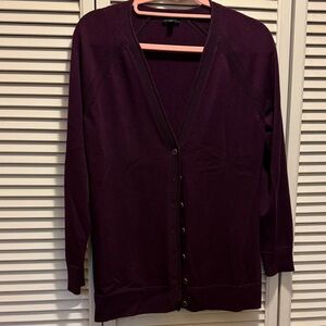 Talbots Deep Purple Cardigan Sweater ~ Medium Petite